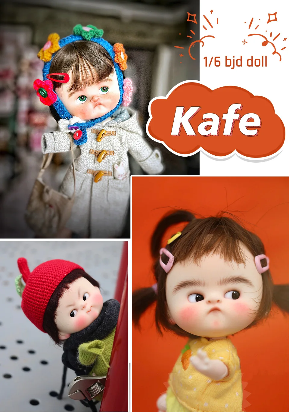 1/6 Cute Expression Doll Qbebi BJD Doll Anime Blythe Polly Pocket Gift For Girls Ball Jointed Dolls